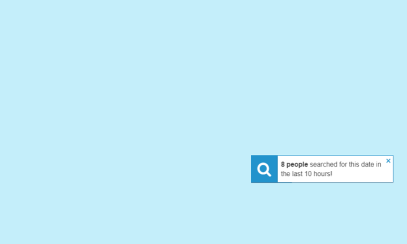 Text and Icon - Searches Notification A notification which consists of an icon and text that informs the customer of the number of people searching for the same dates